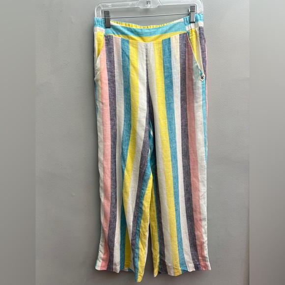 *New* Splendid x Gray Malin Stripe Linen Pants, Sizes Small - Picture 2 of 6